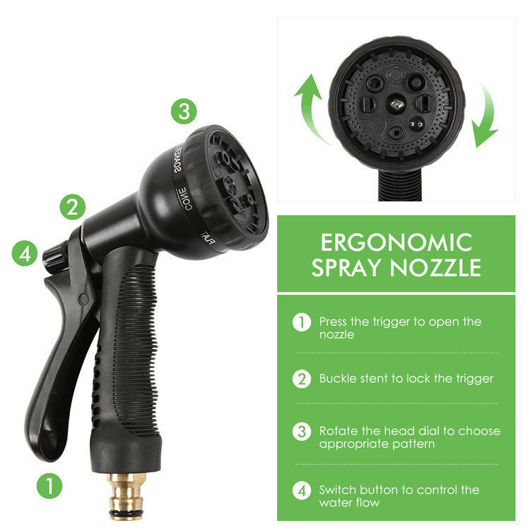 50FT Expandable Garden Hose – Flexible, Lightweight, Extensible Water Pipe