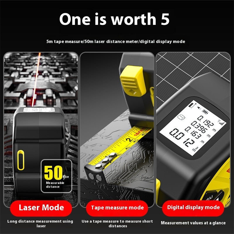 3-in-1 Precision Laser Tape Measure | Infrared Distance + Standard Tape