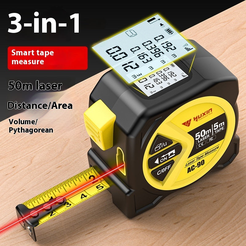 3-in-1 Precision Laser Tape Measure | Infrared Distance + Standard Tape